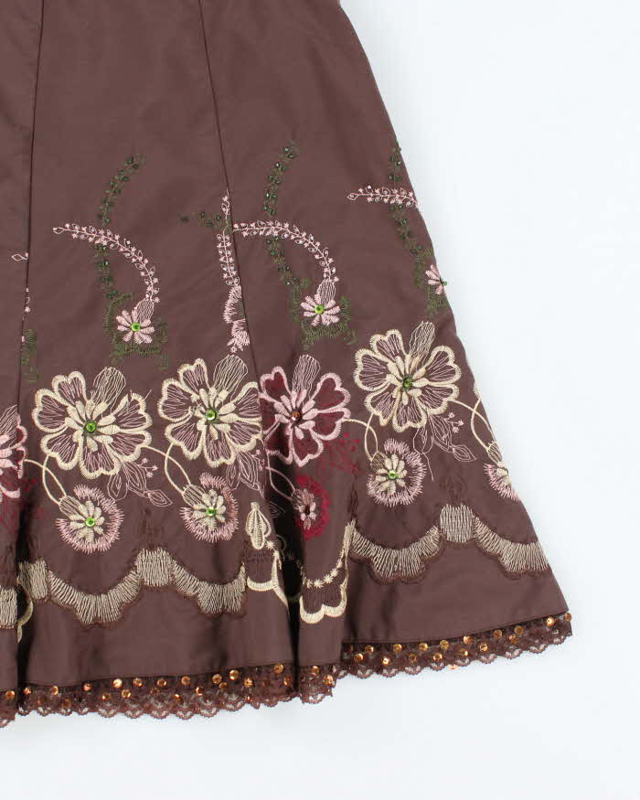 Vintage Y2k 00s Romy Beaded Embroidered Skirt - S