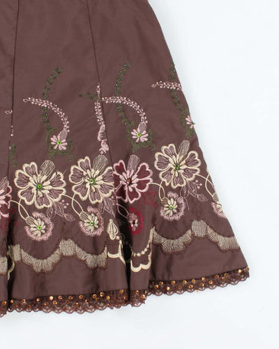 Vintage Y2k 00s Romy Beaded Embroidered Skirt - S