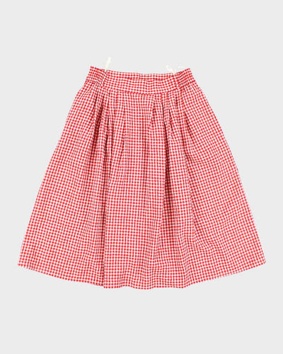 Vintage Gingham Button-Up Skirt - S