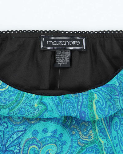 Vintage 90s Mezzanotte Paisley Pattern Skirt - S