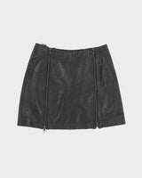 Vintage 90s DKNY Leather Zip Skirt - XS