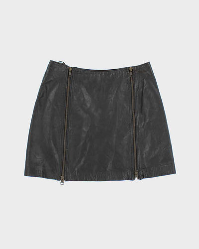 Vintage 90s DKNY Leather Zip Skirt - XS