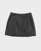 Vintage 90s DKNY Leather Zip Skirt - XS