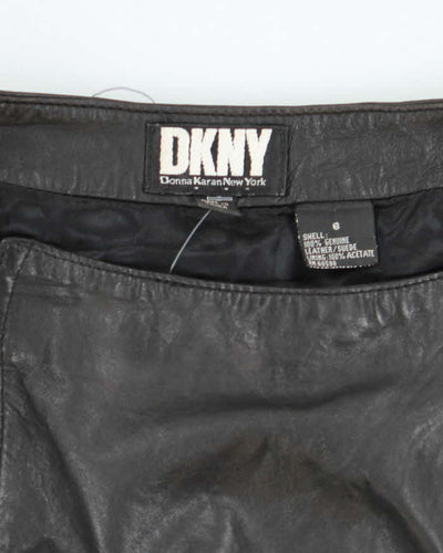 Vintage 90s DKNY Leather Zip Skirt - XS