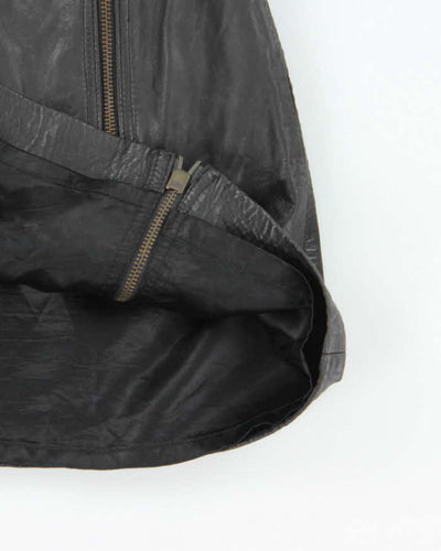 Vintage 90s DKNY Leather Zip Skirt - XS