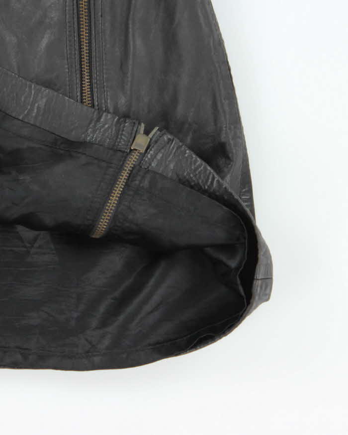 Vintage 90s DKNY Leather Zip Skirt - XS