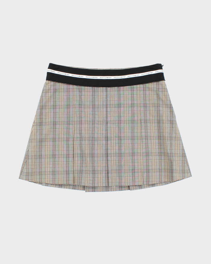 Vintage 90s Dolce &amp; Gabbana Checked Mini Skirt - S