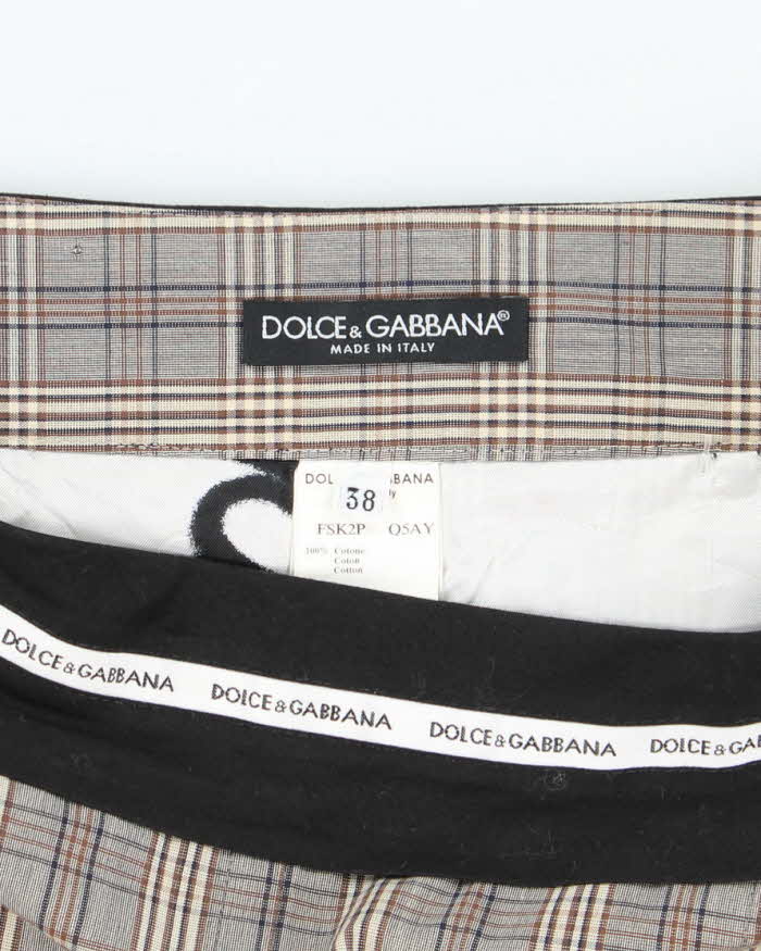 Vintage 90s Dolce &amp; Gabbana Checked Mini Skirt - S
