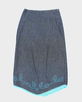 Vintage Y2k 00s Dex Lightweight Denim Maxi Skirt - S