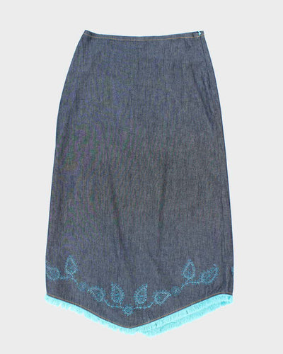 Vintage Y2k 00s Dex Lightweight Denim Maxi Skirt - S