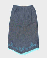 Vintage Y2k 00s Dex Lightweight Denim Maxi Skirt - S