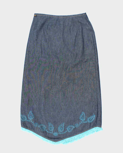 Vintage Y2k 00s Dex Lightweight Denim Maxi Skirt - S