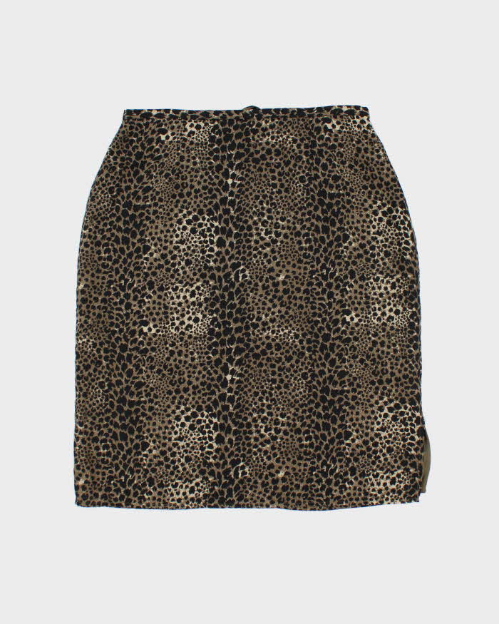 Vintage 90s First Issue Leopard Print Skirt - S
