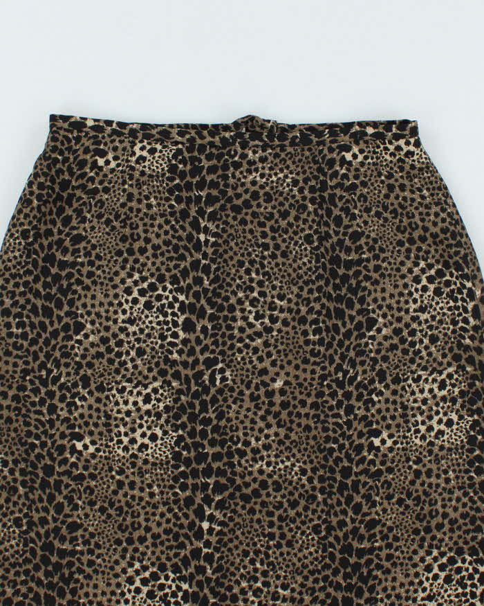Vintage 90s First Issue Leopard Print Skirt - S