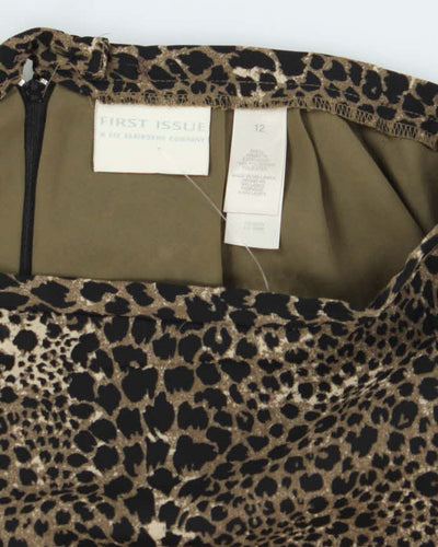 Vintage 90s First Issue Leopard Print Skirt - S