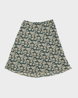 Vintage 90s Express Blue Floral Skirt - XS