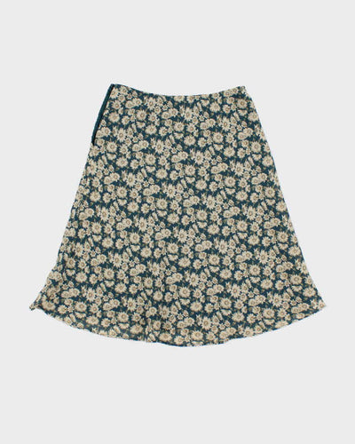Vintage 90s Express Blue Floral Skirt - XS