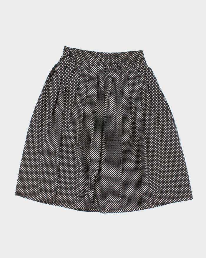 Vintage Polka Dot Pleated Skirt - M