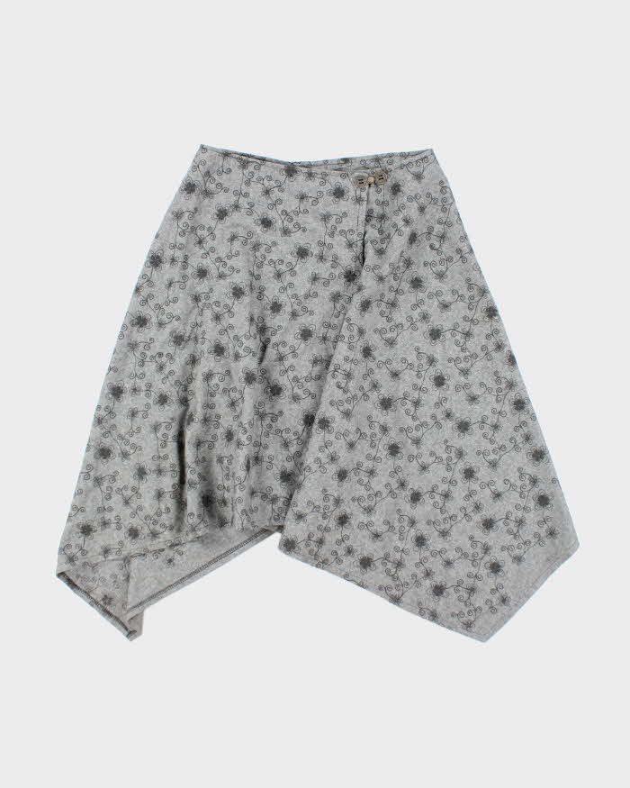 Vintage Asymmetric Wrap Wool Blend Skirt - S