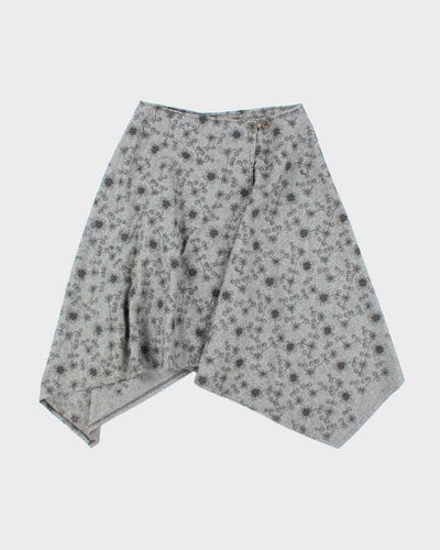 Vintage Asymmetric Wrap Wool Blend Skirt - S