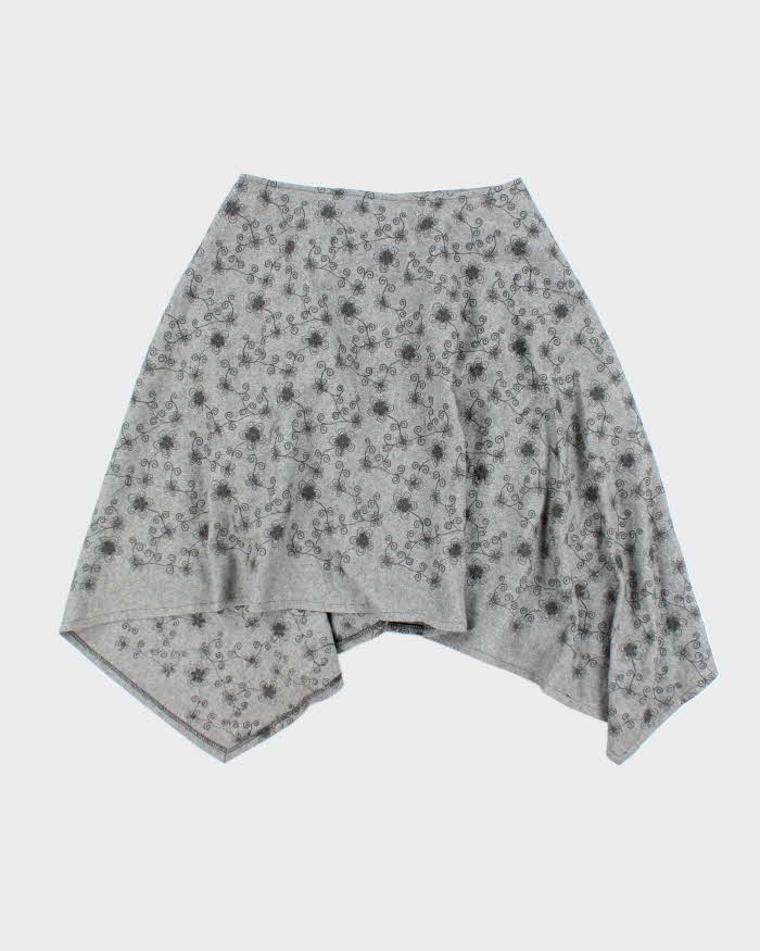 Vintage Asymmetric Wrap Wool Blend Skirt - S