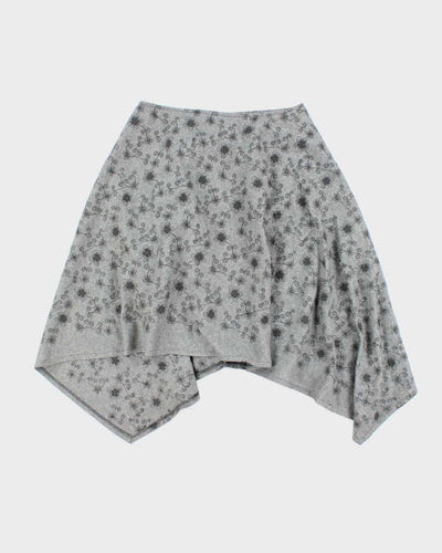 Vintage Asymmetric Wrap Wool Blend Skirt - S