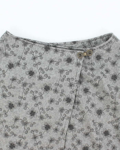 Vintage Asymmetric Wrap Wool Blend Skirt - S