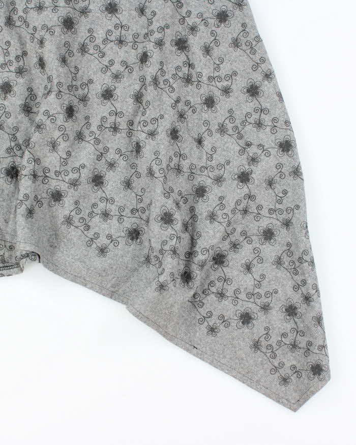 Vintage Asymmetric Wrap Wool Blend Skirt - S