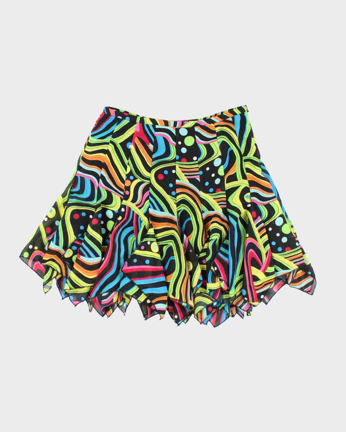 Vintage 90s Betsy &amp; Bab Handkerchief Hem Pattern Skirt - XS