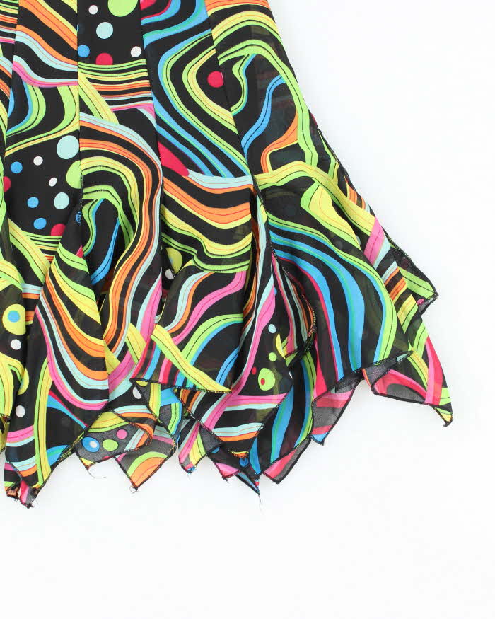 Vintage 90s Betsy &amp; Bab Handkerchief Hem Pattern Skirt - XS