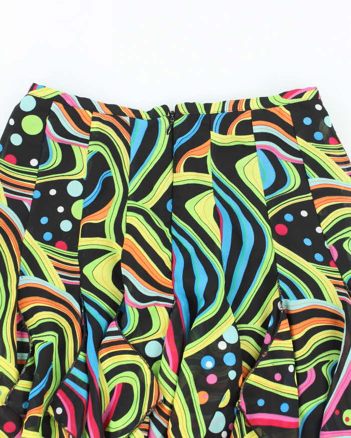 Vintage 90s Betsy &amp; Bab Handkerchief Hem Pattern Skirt - XS