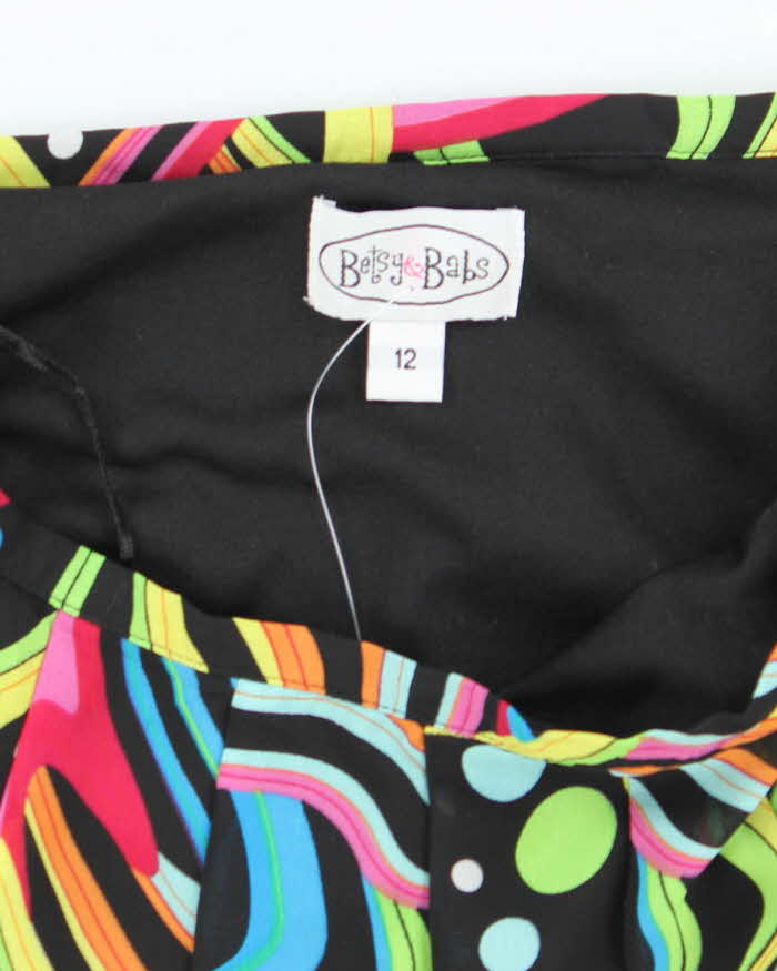 Vintage 90s Betsy &amp; Bab Handkerchief Hem Pattern Skirt - XS