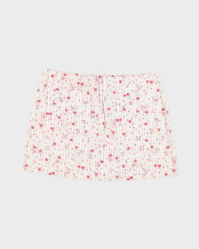 Vintage 00s Garage Stripe & Floral Mini Skirt - S