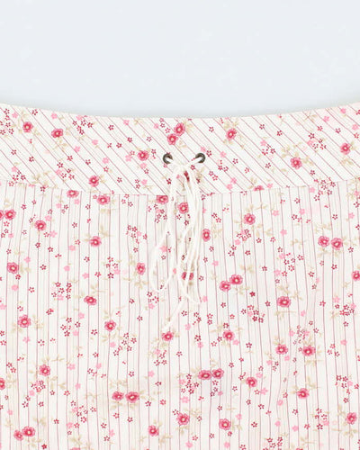 Vintage 00s Garage Stripe & Floral Mini Skirt - S