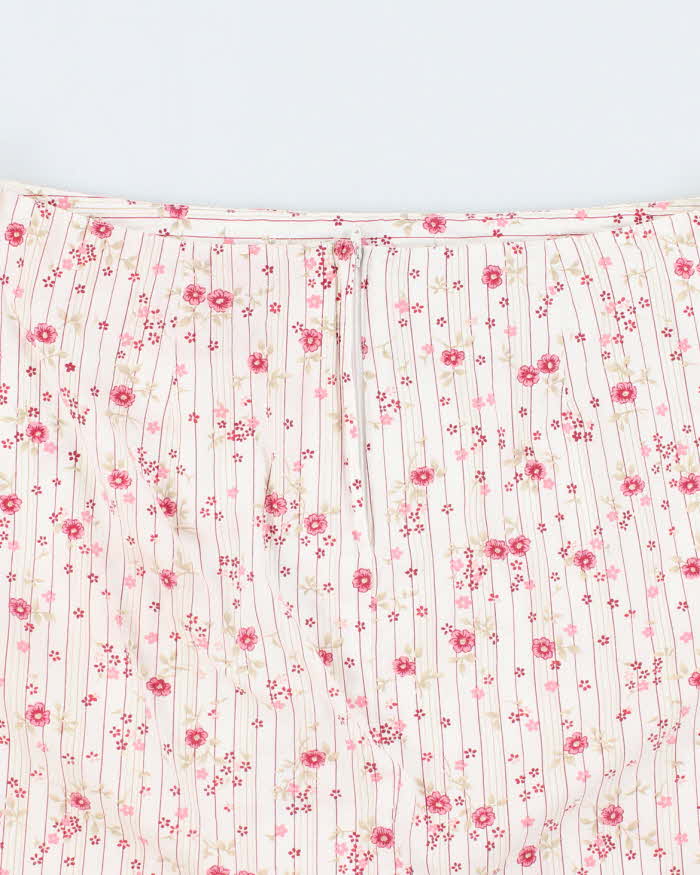 Vintage 00s Garage Stripe &amp; Floral Mini Skirt - S
