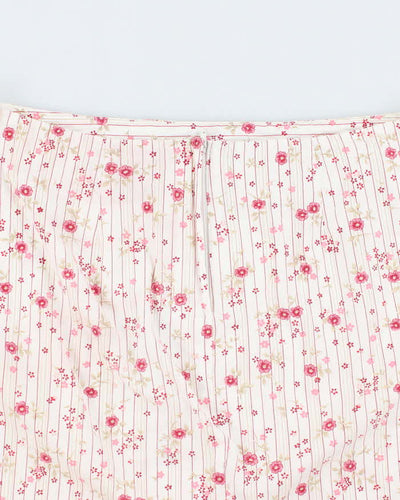 Vintage 00s Garage Stripe & Floral Mini Skirt - S
