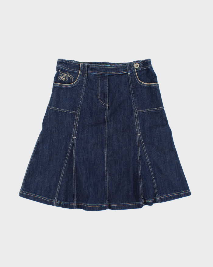 Vintage Y2k 00s Jessica Embroidered Denim Skirt - M
