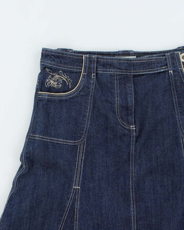 Vintage Y2k 00s Jessica Embroidered Denim Skirt - M