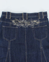 Vintage Y2k 00s Jessica Embroidered Denim Skirt - M