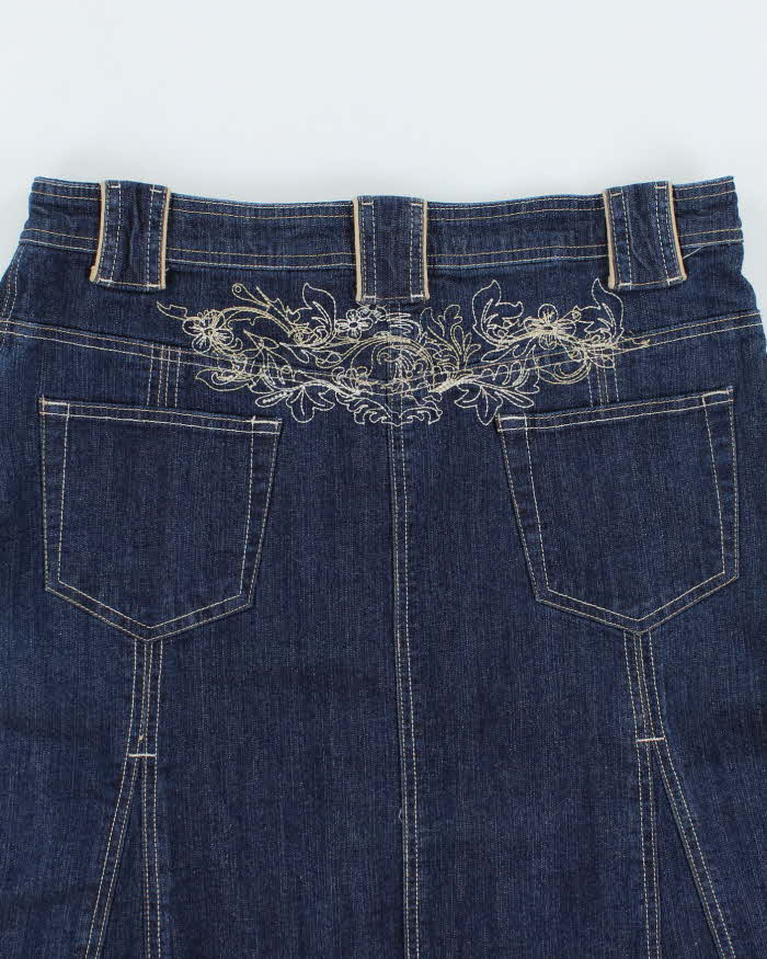 Vintage Y2k 00s Jessica Embroidered Denim Skirt - M