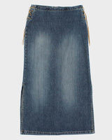 Vintage 90s E.K.O Lace-up Denim Skirt - XS