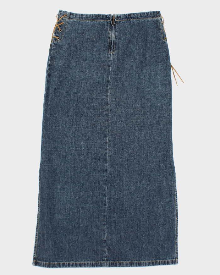 Vintage 90s E.K.O Lace-up Denim Skirt - XS
