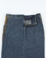Vintage 90s E.K.O Lace-up Denim Skirt - XS