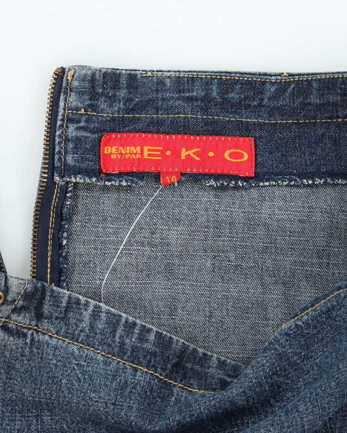 Vintage 90s E.K.O Lace-up Denim Skirt - XS