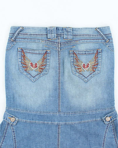 Vintage Y2k 00s Candies Embroidered Denim Skirt - M