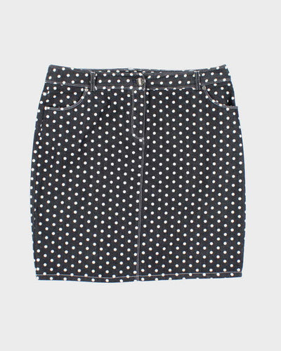 Vintage Y2k 00s NYCC Polka Dot Denim Skirt - M