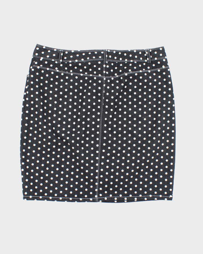 Vintage Y2k 00s NYCC Polka Dot Denim Skirt - M
