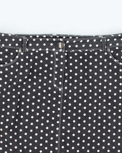 Vintage Y2k 00s NYCC Polka Dot Denim Skirt - M