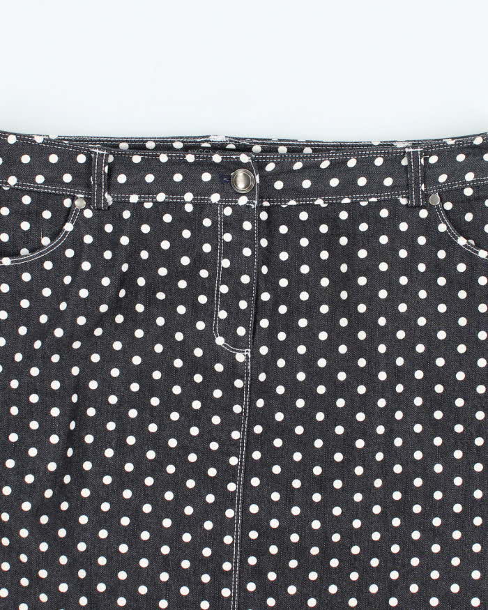 Vintage Y2k 00s NYCC Polka Dot Denim Skirt - M