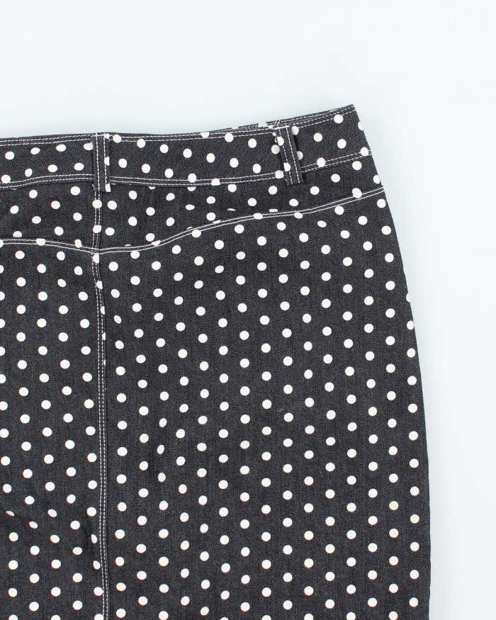 Vintage Y2k 00s NYCC Polka Dot Denim Skirt - M
